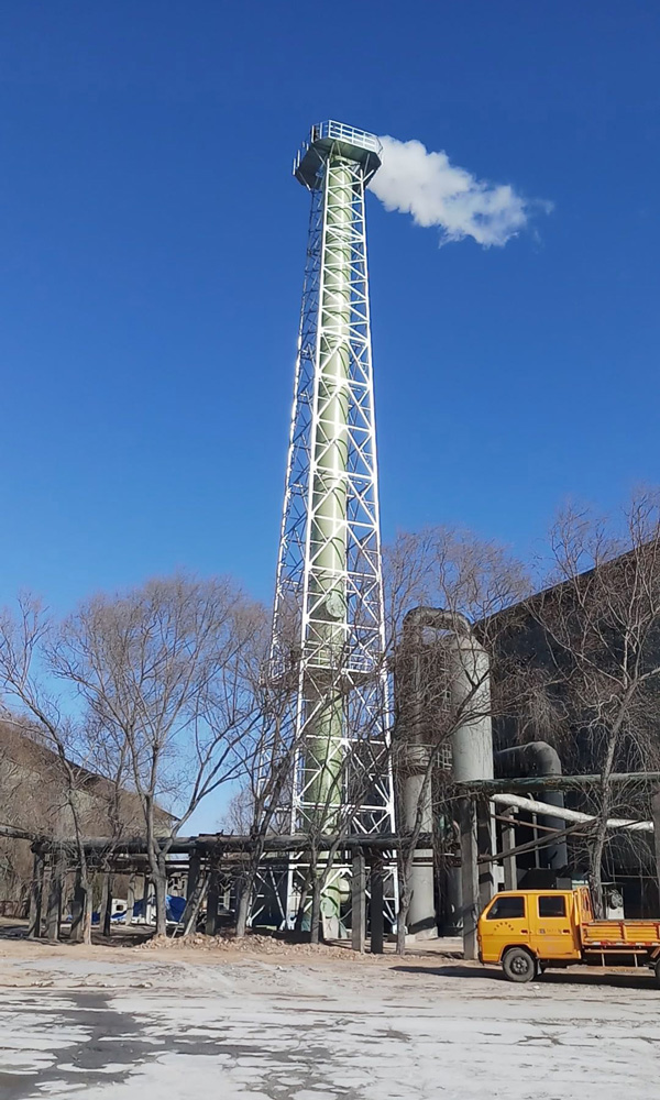 張家口礬山磷礦項目（口徑DN1500mm，高度45m玻璃鋼塔架式煙囪）